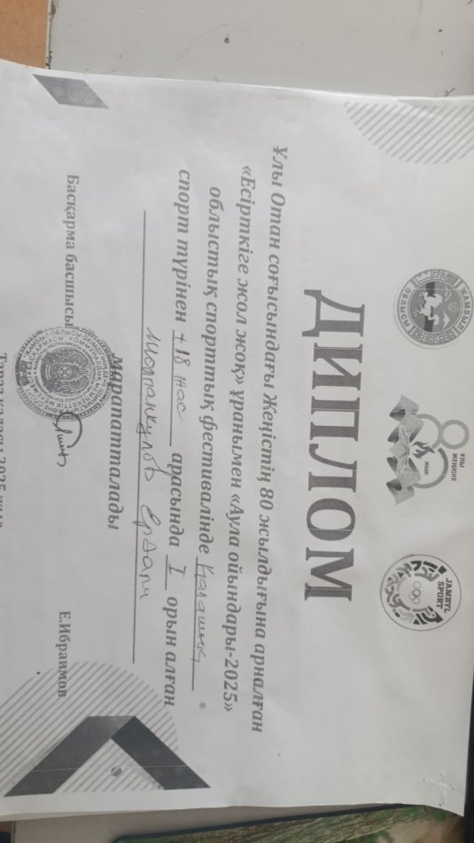 "Аула ойындары-2025" диплом